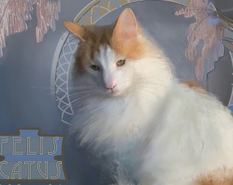 Impresión de amantes de los gatos Arte de gatos vintage Art Nouveau