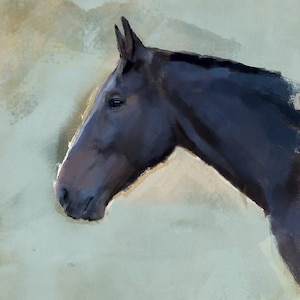 Black Horse Print Fine Art Giclee Print Black Horse Lover Gifts