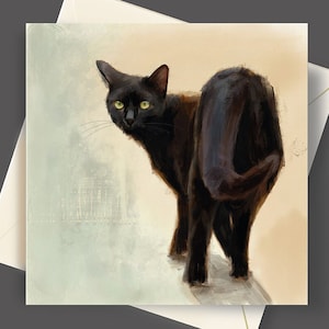 Black Cat Greeting Card Cat Lover Gifts Black Cat Birthday Card Thank You Card