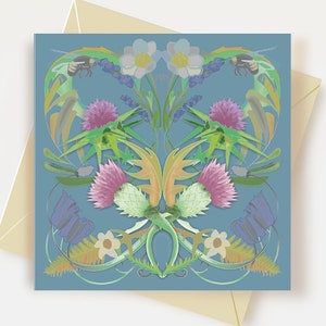 Tarjeta de felicitación de cardo escocés inspirada en el artista William Morris Escocia Tarjeta de cumpleaños Ideas de regalos de cardo