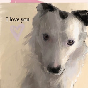 Carte de Saint-Valentin pour amoureux des chiens Carte Je t'aime Carte d'anniversaire