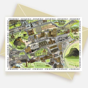 Carte d'anniversaire d'Édimbourg Écosse Carte d'anniversaire d'Édimbourg Carte de voeux d'Édimbourg Carte vierge Écosse Édimbourg Impression artistique