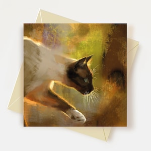 Carte de voeux chat siamois Cadeaux pour amoureux des chats Carte d'anniversaire chat siamois Carte de remerciement