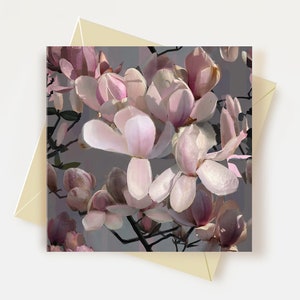 Carte de voeux fleur rose fleur de magnolia carte fête des mères carte de mariage carte de remerciement fleur de cerisier