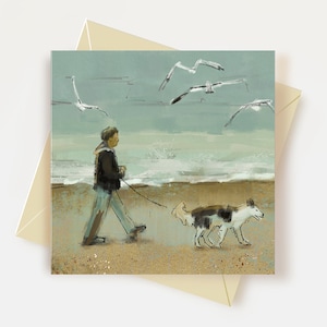 Carte de chien fantaisiste Cadeaux pour amoureux des chiens de plage Carte d'anniversaire de chien Carte de remerciement