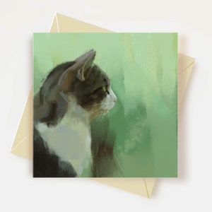 Tabby Cat Greeting Card Cat Lover Gifts Tabby Cat Birthday Card Thank You Card