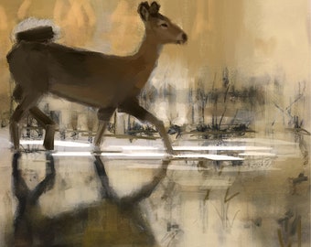 Deer Print Fine Art Giclee Print Deer Lover Gifts