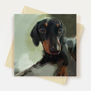 Carte de voeux teckel miniature, saucisses, cadeaux pour amoureux des chiens, carte d'anniversaire pour chien, carte de remerciement