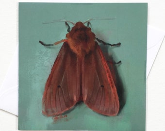 Moth Greeting Card Moth Thank you Card Butterfly Bug Card Red Ruby Moth Card