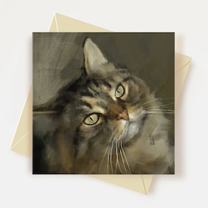 Carte de voeux pour chat tigré, cadeaux pour amoureux des chats, carte d'anniversaire pour chat tigré, carte de remerciement pour chat tigré
