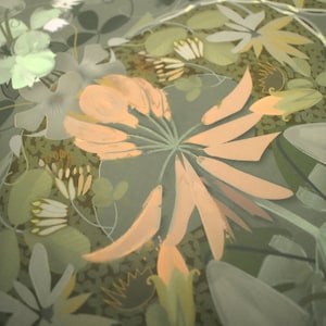 Botanical Wrapping Paper Art Nouveau 4 Leaf Clover Green Gift Wrap Irish Wedding Decoupage Paper