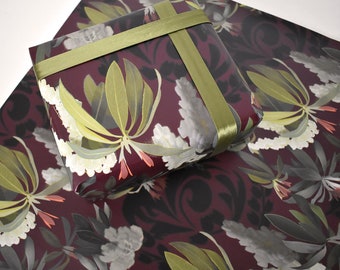 Botanical Wrapping Paper Inspired by Artist William Morris / Botanical Gift Wrap Decoupage Paper / Plant Wrapping Paper / Luxury Packaging