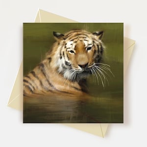 Carte de voeux tigre Cadeaux pour amoureux du tigre Carte d'anniversaire tigre Carte de remerciement tigre