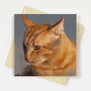 Carte de voeux chat orange gingembre Cadeaux pour amoureux des chats Carte d'anniversaire chat orange Carte de remerciement chat orange