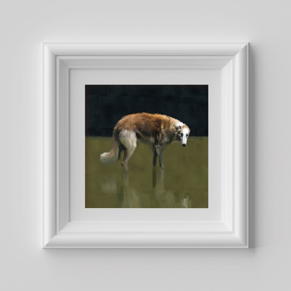 Borzoi Dog Print Fine Art Giclee Print Sighthound Dog Lover Gifts