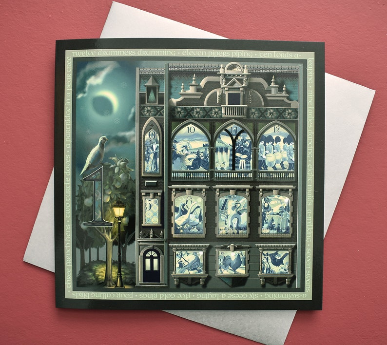 12 Days Of Christmas Card Set Fine Art Christmas Card x 5 Luxury Blank Christmas Card Victorian Christmas Song Festive Card