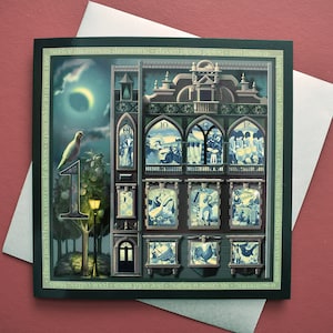 Set di biglietti di Natale 12 giorni / Biglietto di Natale Fine Art x 5 / Biglietto di Natale vuoto di lusso / Biglietto festivo con canzone di Natale vittoriana