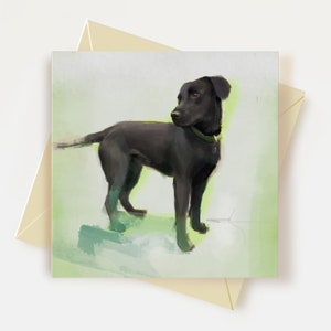 Carte de voeux labrador noir Labrador retriever cadeaux pour amoureux des chiens Carte d'anniversaire pour chien Carte de remerciement