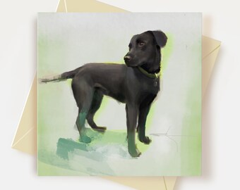 Black Labrador Greeting Card Labrador Retriever Dog Lover Gifts Dog Birthday Card Thank You Card