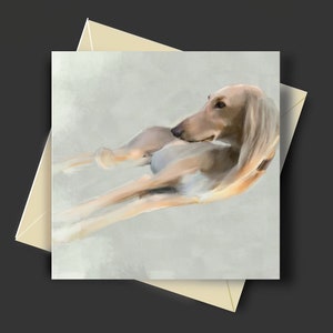 Carte de voeux Saluki, cadeaux pour amoureux des lévriers, carte d'anniversaire pour chien, carte de remerciement