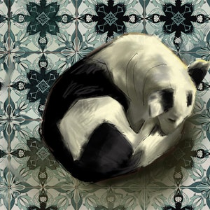 Impressão de cachorro dormindo Impressão de cachorro de belas artes contemporâneas lunáticas