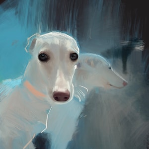 Sighthound Dog Print Fine Art Giclee Print Dog Lover Gifts