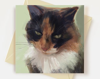 Tarjeta de felicitación de gato calicó Regalos para amantes de los gatos Tarjeta de cumpleaños de gato carey Tarjeta de agradecimiento