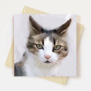Tabby Cat Greeting Card Cat Lover Gifts Tabby Cat Birthday Card Tabby Cat Thank You Card