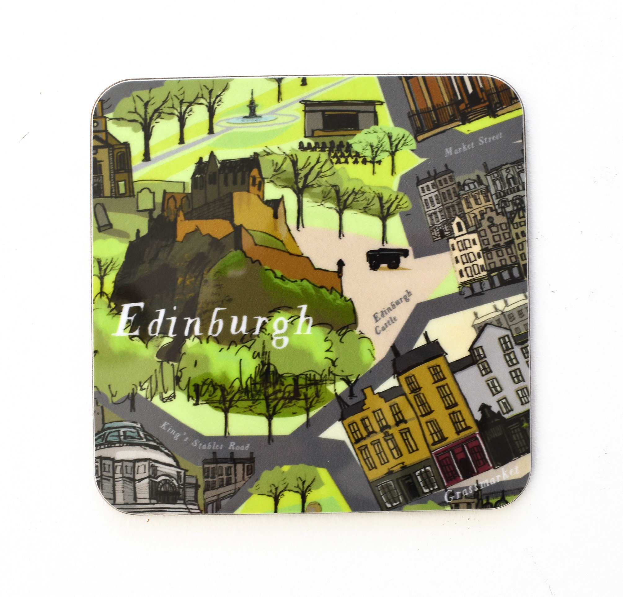 Scottish Gifts Coaster Set of 4 / Edinburgh Gifts Map Art Etsy