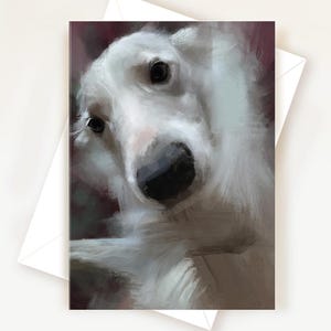 White Border Collie Greeting Card Dog Lover Gifts Vintage Dog Birthday Card Thank You Card