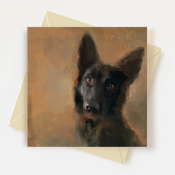 German Shepherd Greeting Card Alsatian Dog Lover Gifts Dog Birthday Card Thank You Card