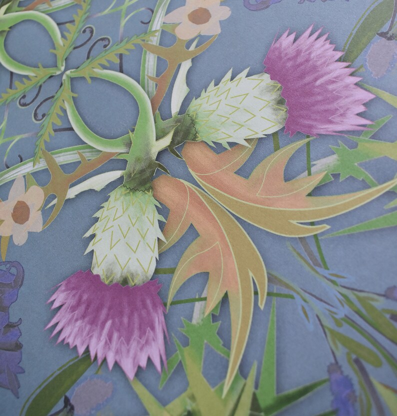 Scottish Thistle Wrapping Paper / Scottish Thistle Gift Wrap / Etsy