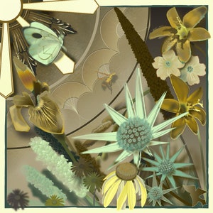 Kwiatowy wydruk Art Nouveau Wydruk Botaniczny plakat / Zainspirowany artystą Alphonse Mucha Cztery pory roku
