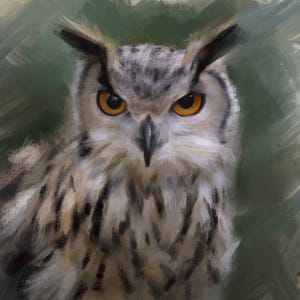Eagle Owl Print Fine Art Giclee Print Brown Owl Lover Gifts