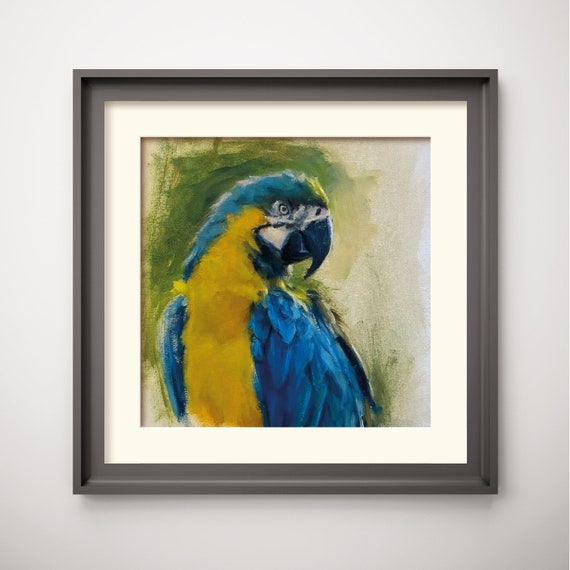 コンゴウインコの絵画 オリジナル油絵 鳥好きへのギフト - Etsy 日本