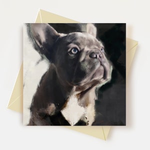 Carte de voeux bouledogue français Cadeaux pour amoureux des chiens Frenchie Carte d'anniversaire pour chien Carte de remerciement