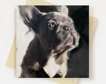 Carte de voeux bouledogue français Cadeaux pour amoureux des chiens Frenchie Carte d'anniversaire pour chien Carte de remerciement