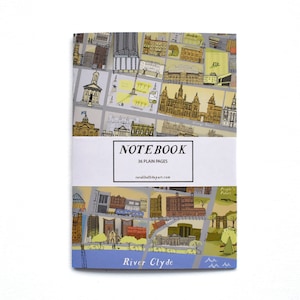 Glasgow Scotland A6 Journal Notebook Scottish Gifts Map Art