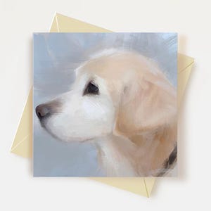 Carte de voeux Golden Retriever crème anglaise Cadeaux pour amoureux des chiens Carte d'anniversaire pour chien Carte de remerciement