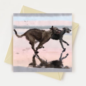 Tarjeta de felicitación de perro lobo Regalos para amantes de los lebreles Tarjeta de cumpleaños para perros Tarjeta de agradecimiento