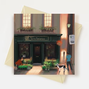 Carte de remerciement pour chien de magasin de fleurs Carte d'anniversaire fantaisiste pour amoureux des chiens Carte de remerciement