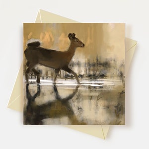Reh Hirsch Grußkarte Pferd Liebhaber Geschenke Rehkitz Geburtstagskarte Waldtier Dankeskarte