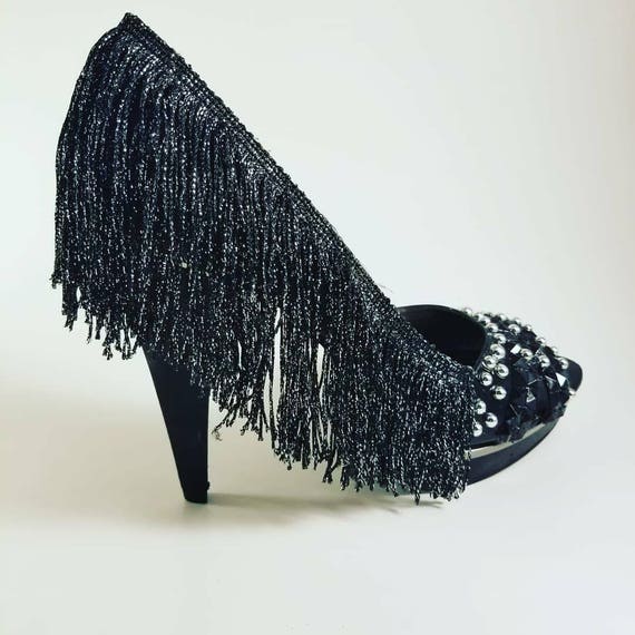 black wedding pumps