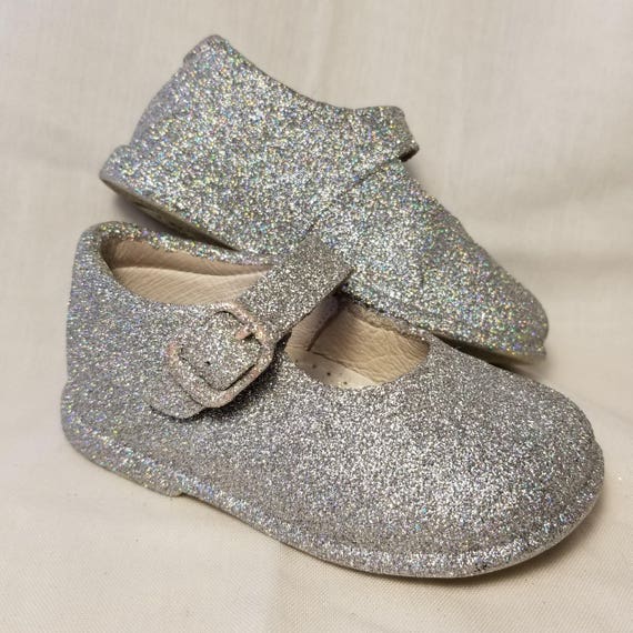 flower girl shoes silver