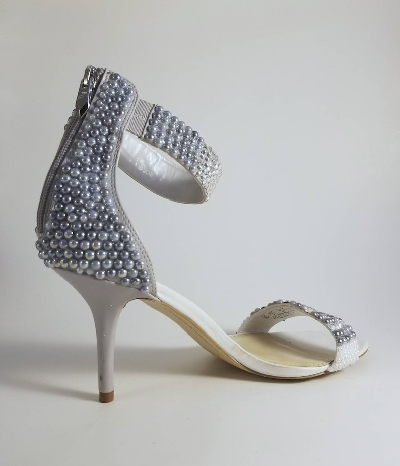 gray sparkly heels