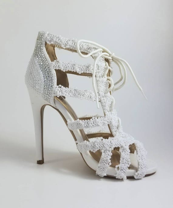 white wedding shoes