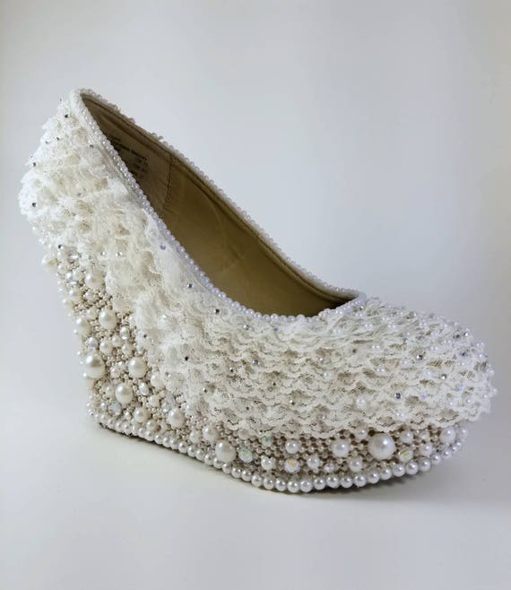 bridal wedge heels