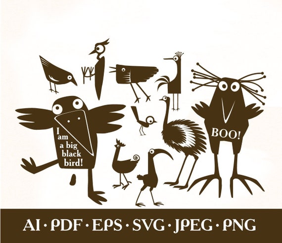 Download Birds Cool Funny Svg Creative Cricut Clipart Impudent Crow Svg Etsy PSD Mockup Templates