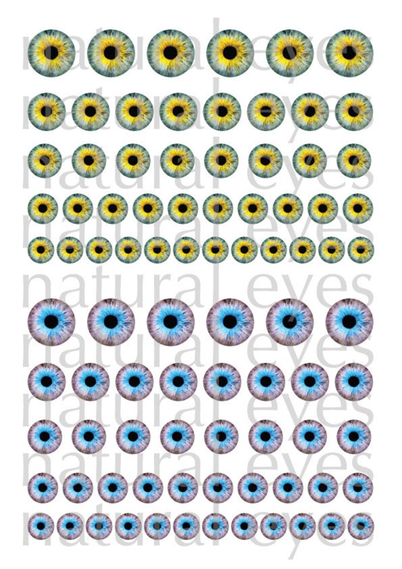 Digital Eyes Natural Printable Realistic Irises Download for | Etsy