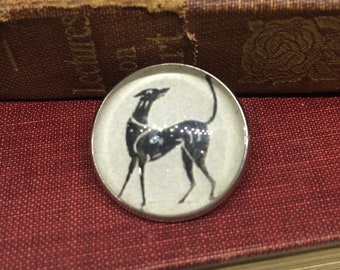 Greyhound Pin Handmade from Art Deco Book Illustration copy - Greyhound Jewellery, Greyhound Gift, Greyhound Brooch